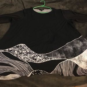 Alfani Black and White Shark-bite tunic 2X